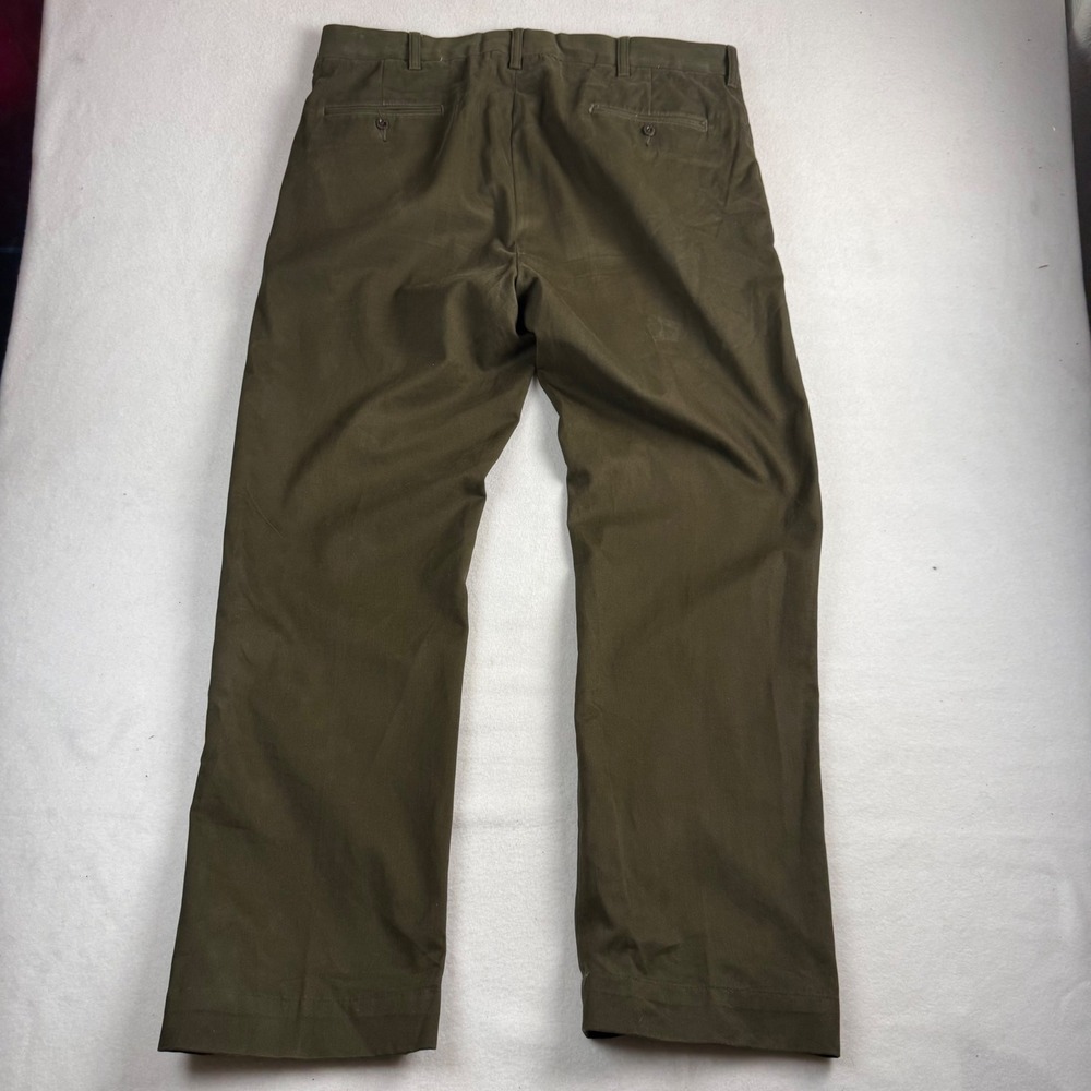 Polo Ralph Lauren Smith Pant Mens 38x32 Olive Green Cotton Twill Trousers - Picture 2 of 7